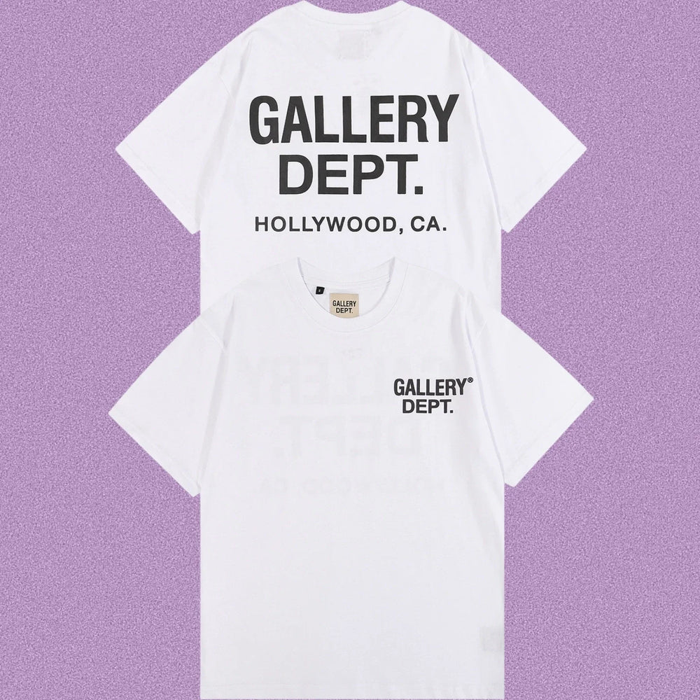 Gallery Dept. Hollywood Logo Short Sleeve T-Shirt - White/Black