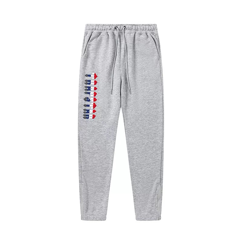 Trapstar Style Autumn/Winter Side-Leg Gradient Logo Sweatpants - Heather Grey