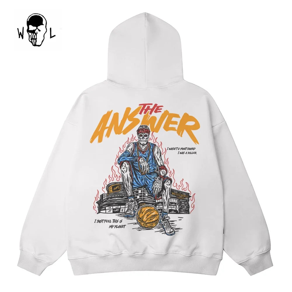 Warren Lotas The Answer Skull Hoodie - White