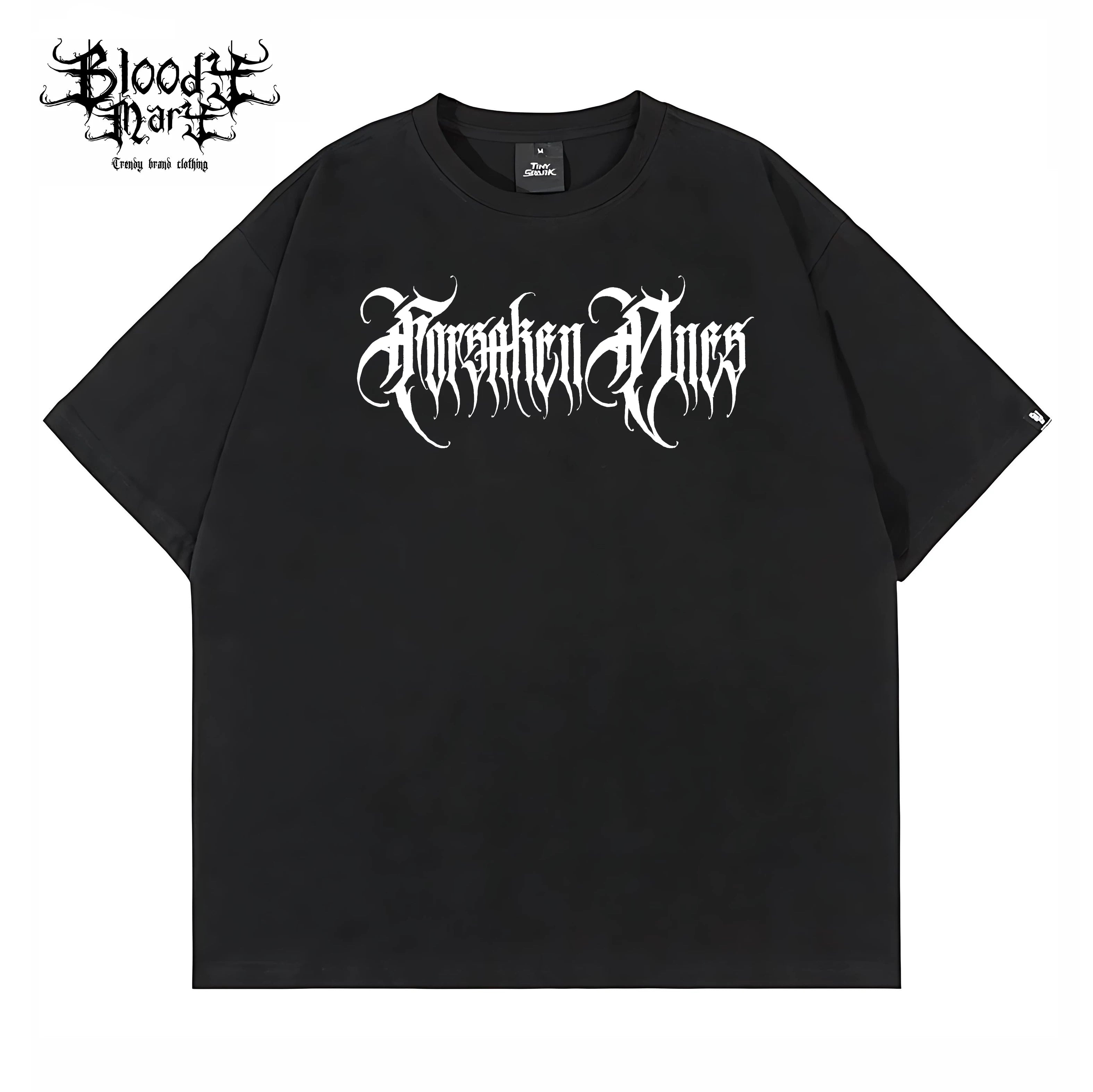 American street flower font short sleeved loose cotton heavyweight niche hip-hop fashion brand tattoo artist T-shirt abstract trend