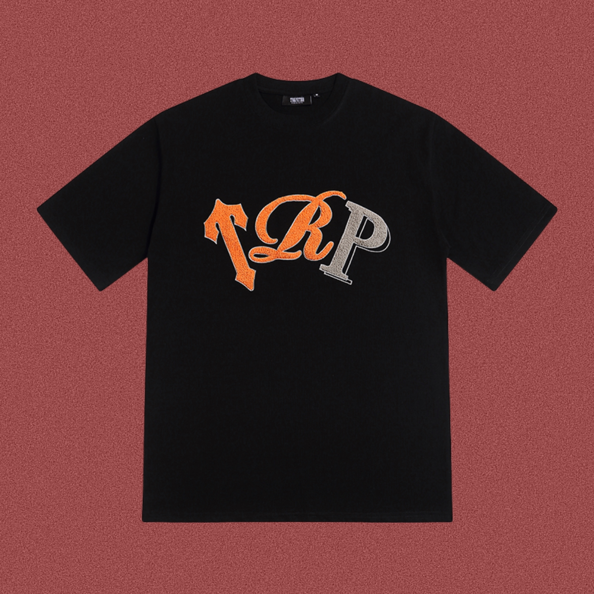 Trapstar "TRP" Patchwork Logo Tee - Black/Orange