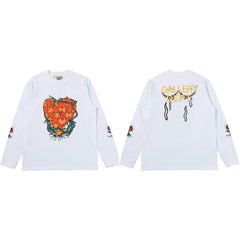 Gallery Dept. Puzzle Heart & Rose Graphic Long Sleeve T-Shirt - White