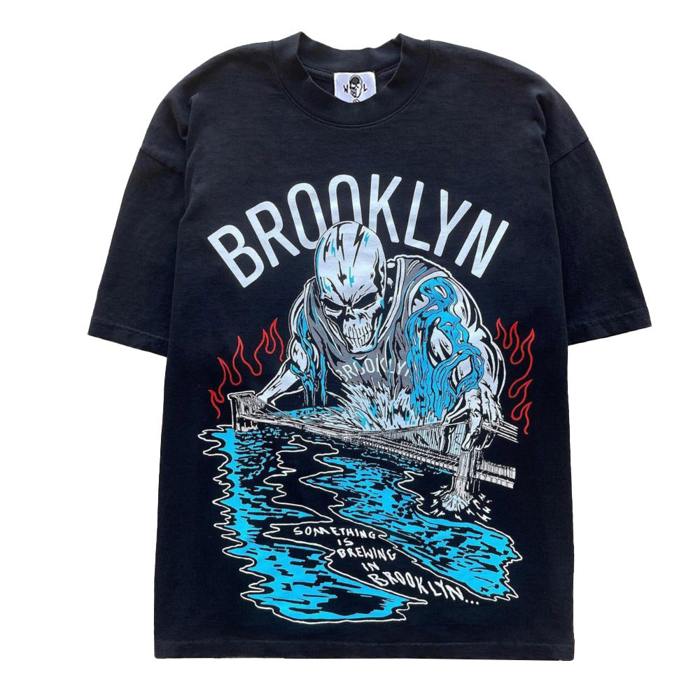 Warren Lotas Brooklyn Bridge Skeleton T-Shirt - Black