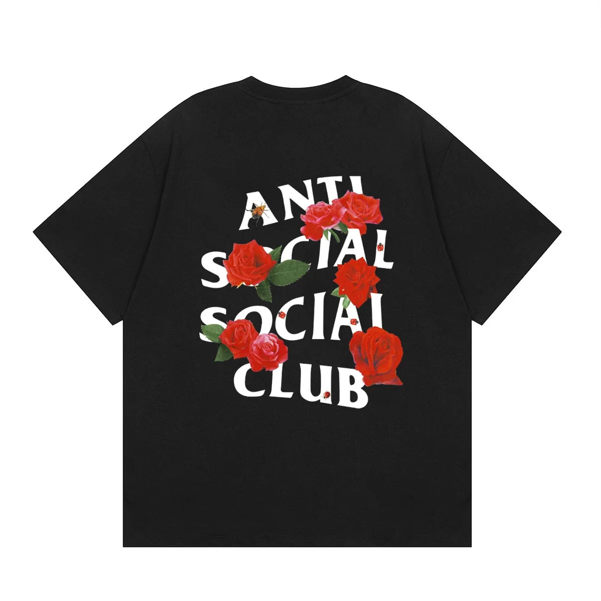 Anti Social Social Club Rose White Logo T-Shirt - Black
