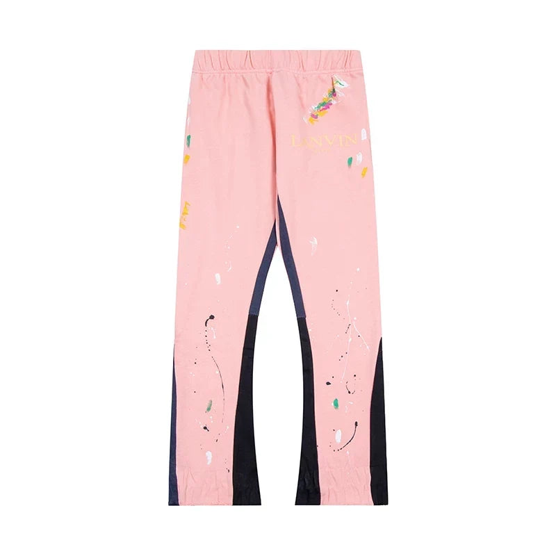 Gallery Dept. x Lanvin Paint Splatter Contrast Panel Sweatpants - Pink