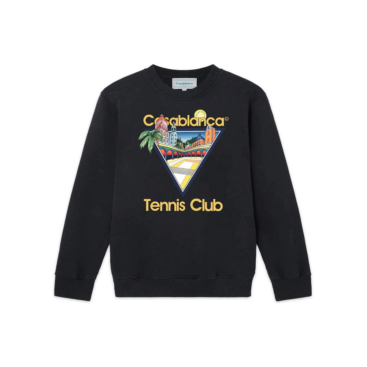 Casablanca Tennis Club Triangle Graphic Sweatshirt - Black
