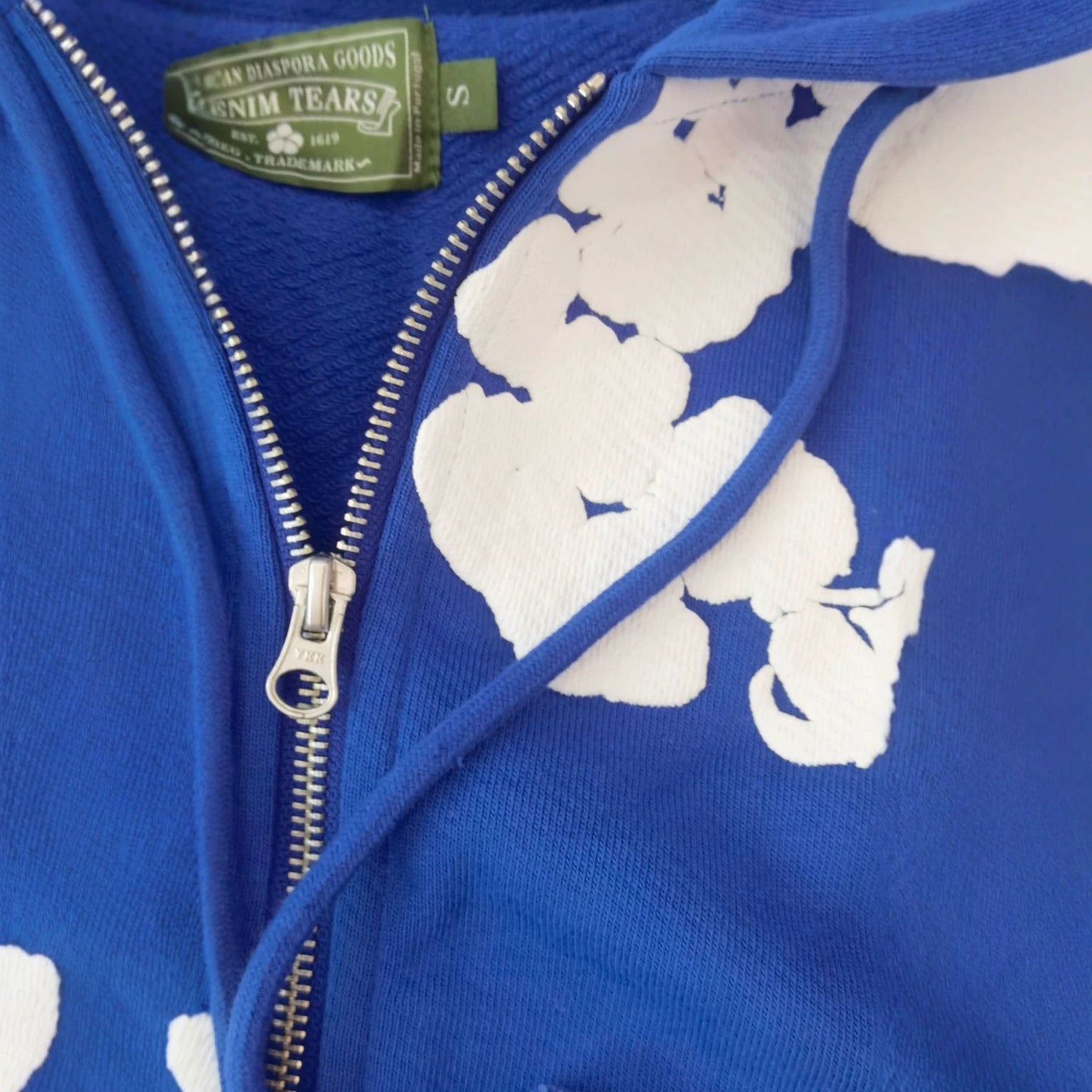 Denim Tears Cotton Wreath Full Zip-Up Hoodie - Royal Blue