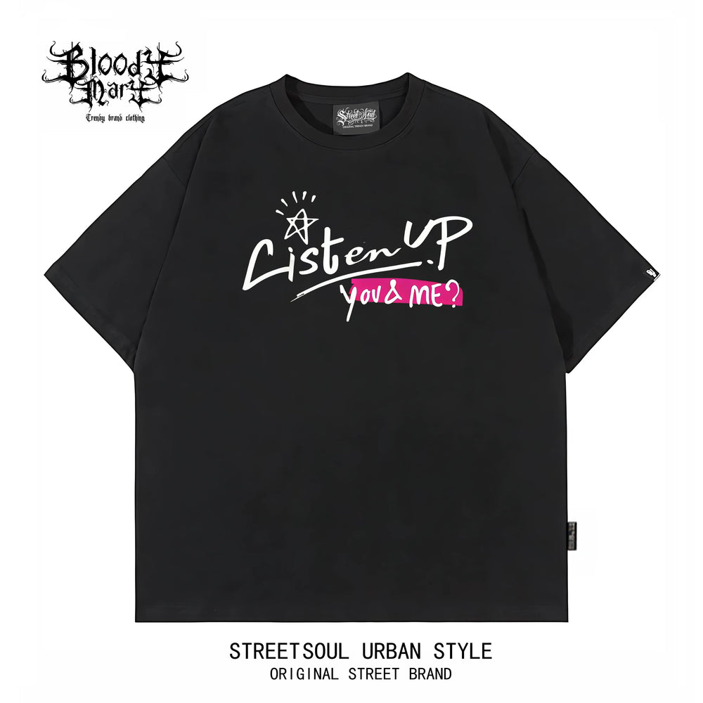China-Chic style American printed short sleeve T-shirt for men and women loose street trend summer new black T-shirt leopard print