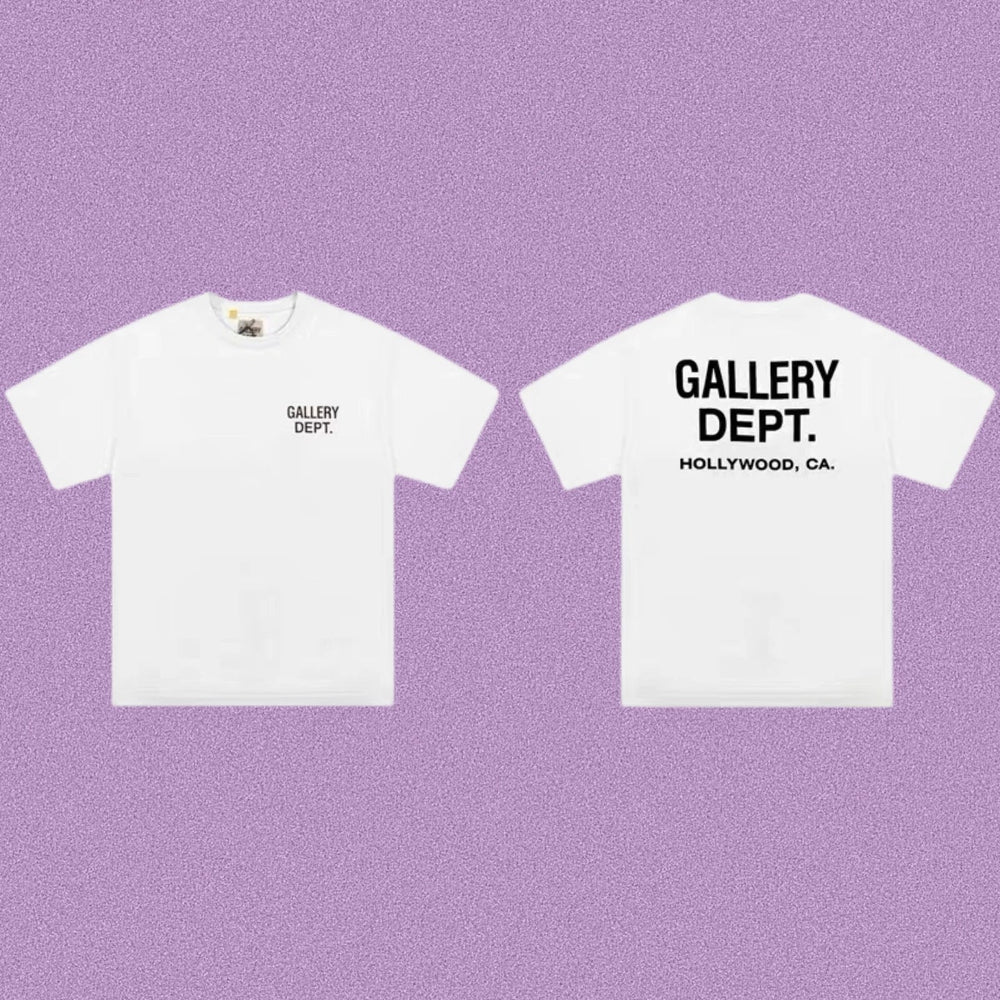 Gallery Dept. Hollywood Logo Short Sleeve T-Shirt - White/Black