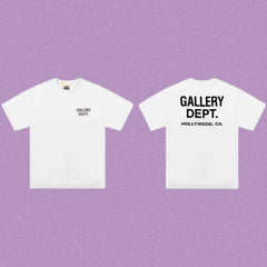 Gallery Dept. Hollywood Logo Short Sleeve T-Shirt - White/Black