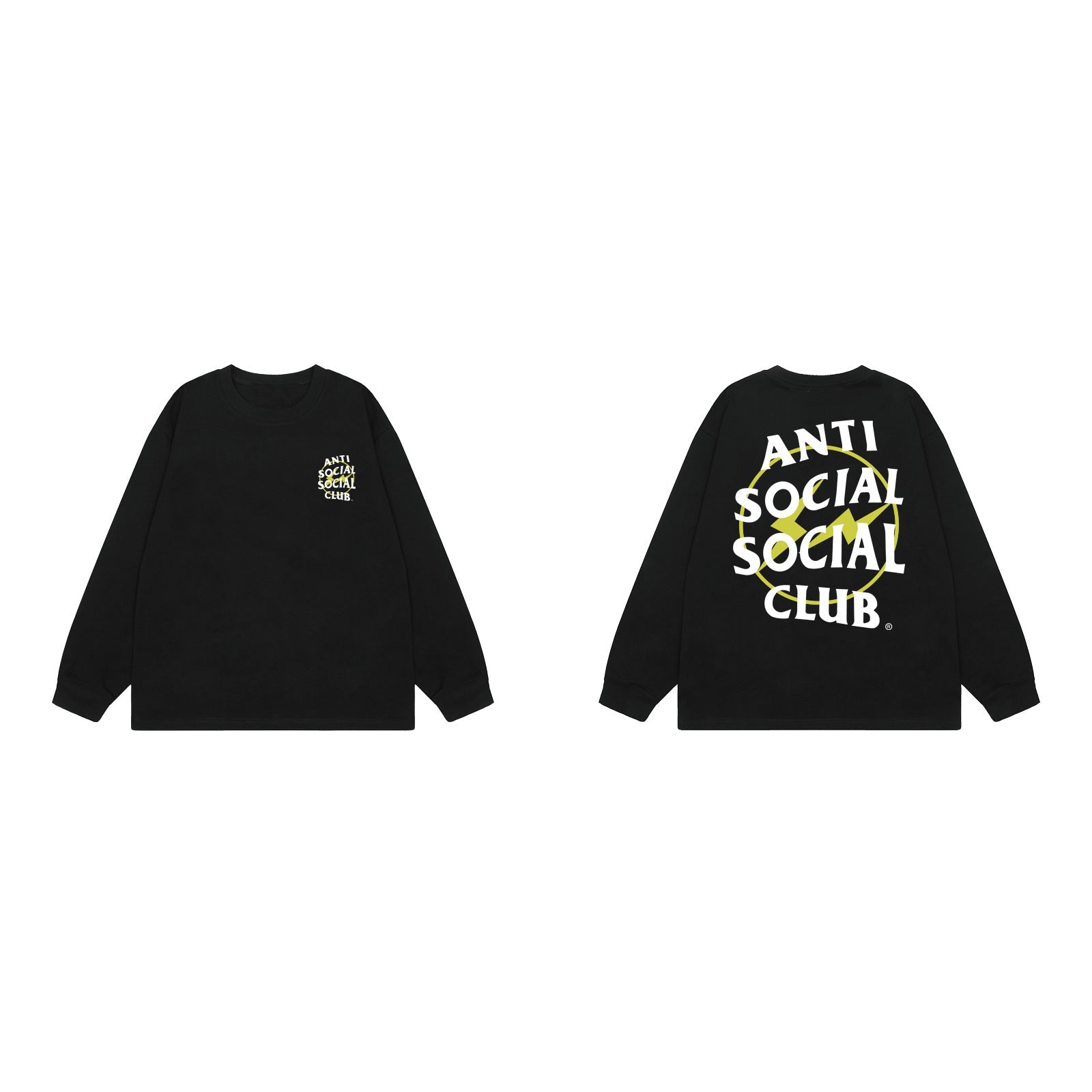 Anti Social Social Club Yellow Circle Logo Long Sleeve T-Shirt - Black