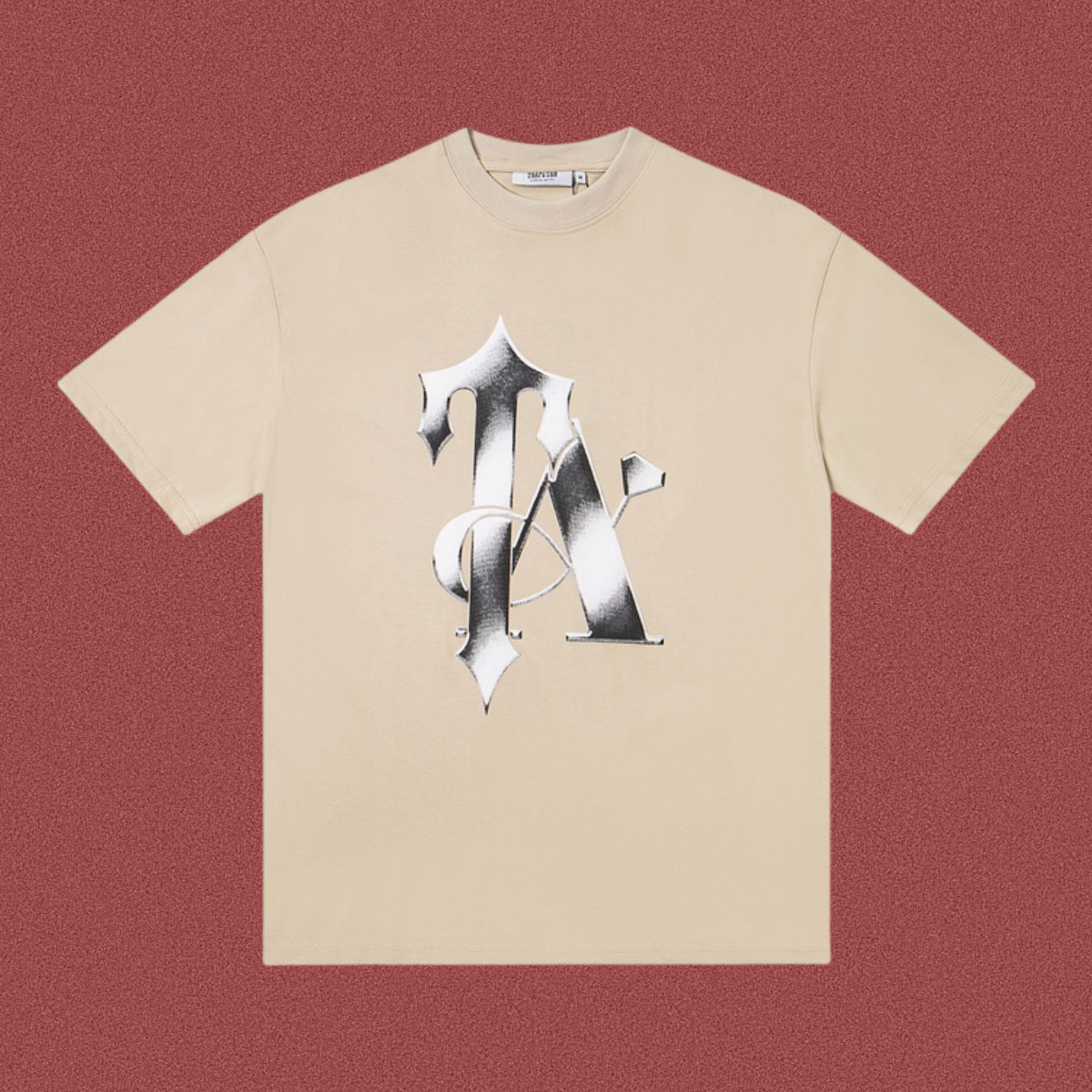 Trapstar Metallic Interlocked "TA" Graphic Tee - Sand/Khaki