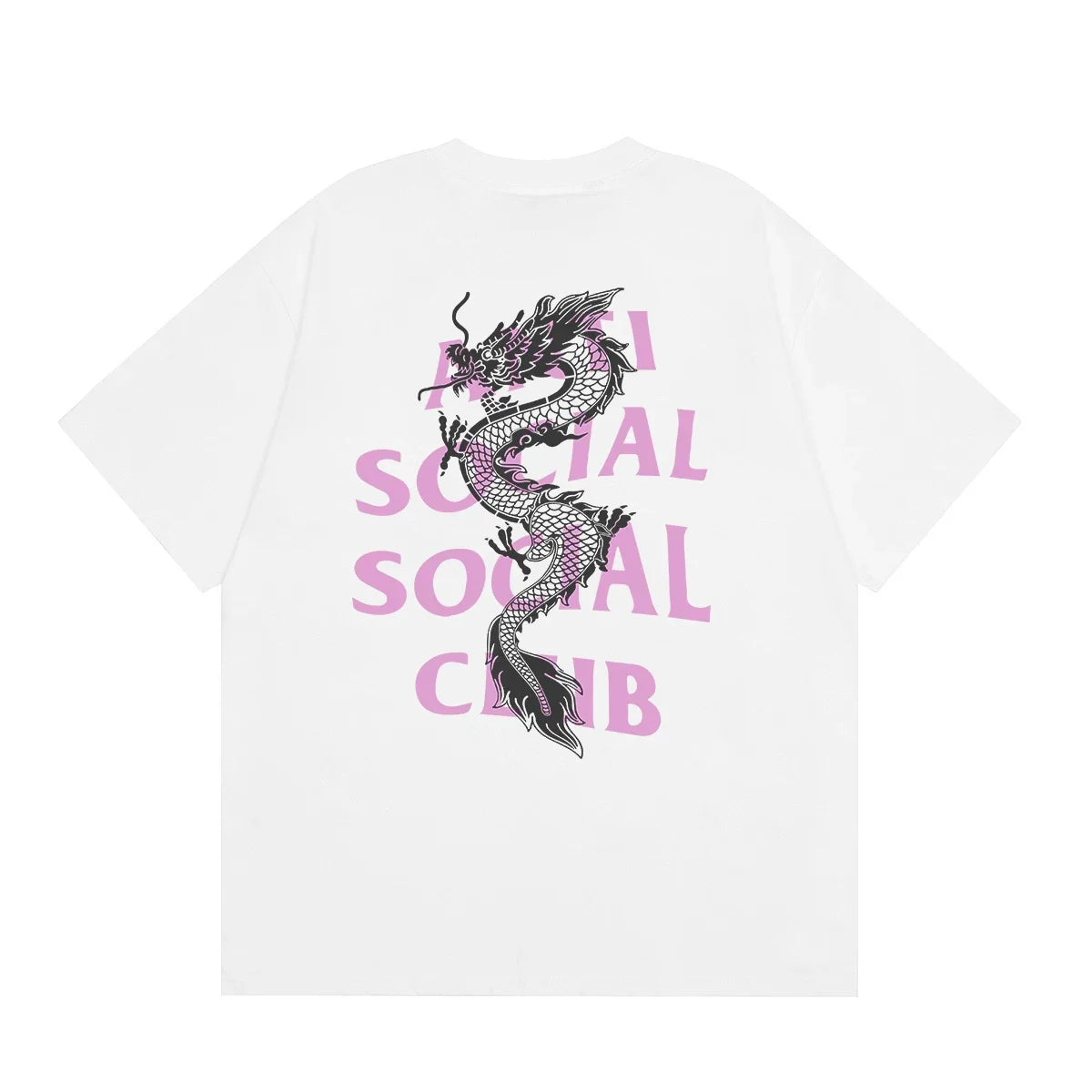 Anti Social Social Club Dragon Pink Logo T-Shirt - White