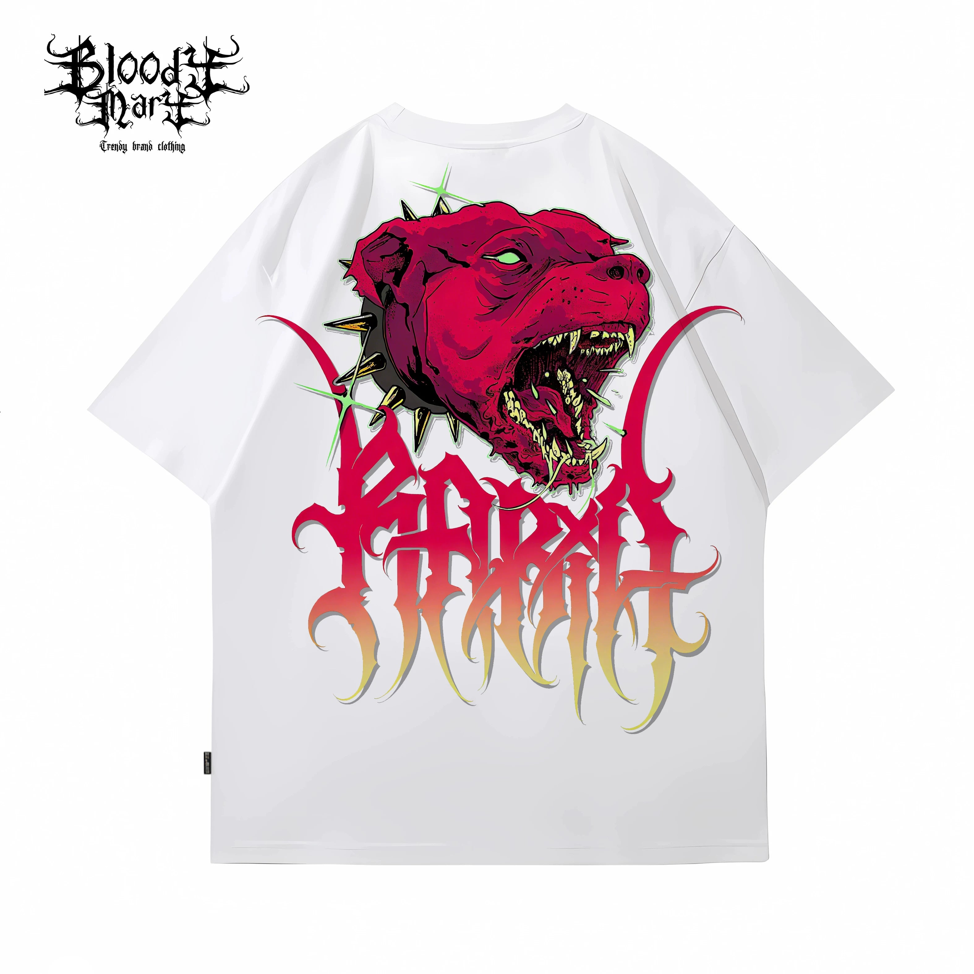 American street retro floral font short sleeved loose cotton heavyweight niche hip-hop tattoo artist trendy T-shirt