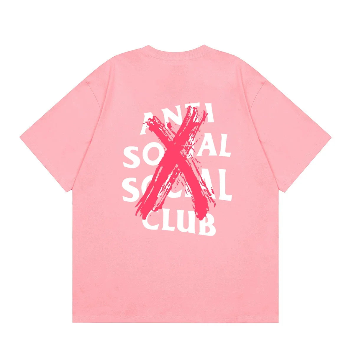 Anti Social Social Club Red X-Cross Logo T-Shirt - Pink