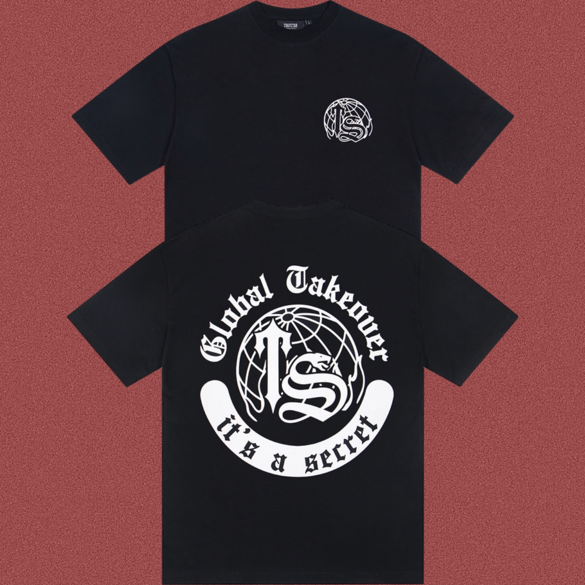 Trapstar Global Takeover Globe & "TS" Graphic Tee - Black