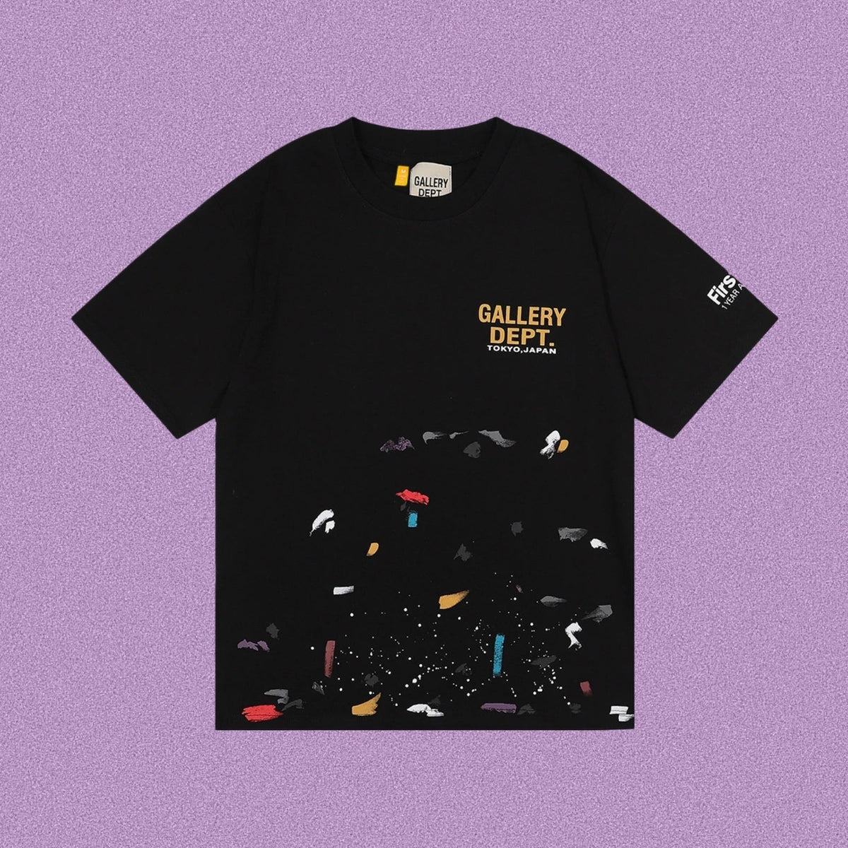 Gallery Dept. Paint Splatter Graphic Short Sleeve T-Shirt - Black