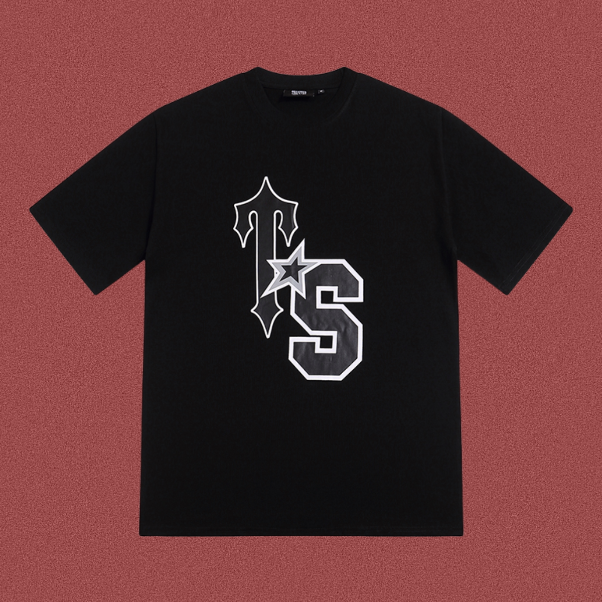 Trapstar Large "TS" Varsity Monogram Tee - Black