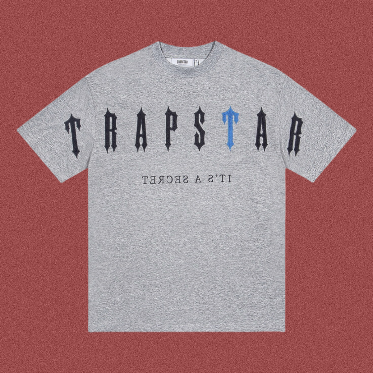 Trapstar Gothic Arch Logo Tee - Heather Grey/Blue