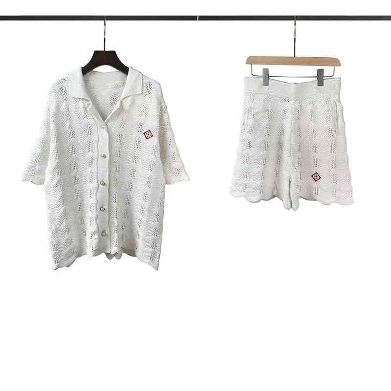 Casablanca Monogram Jacquard Knit Set - White / Off-White