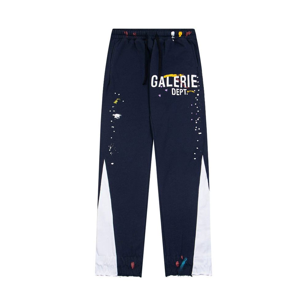 Gallery Dept. "GALERIE DEPT." Logo Paint Splatter Contrast Panel Sweatpants - Navy Blue