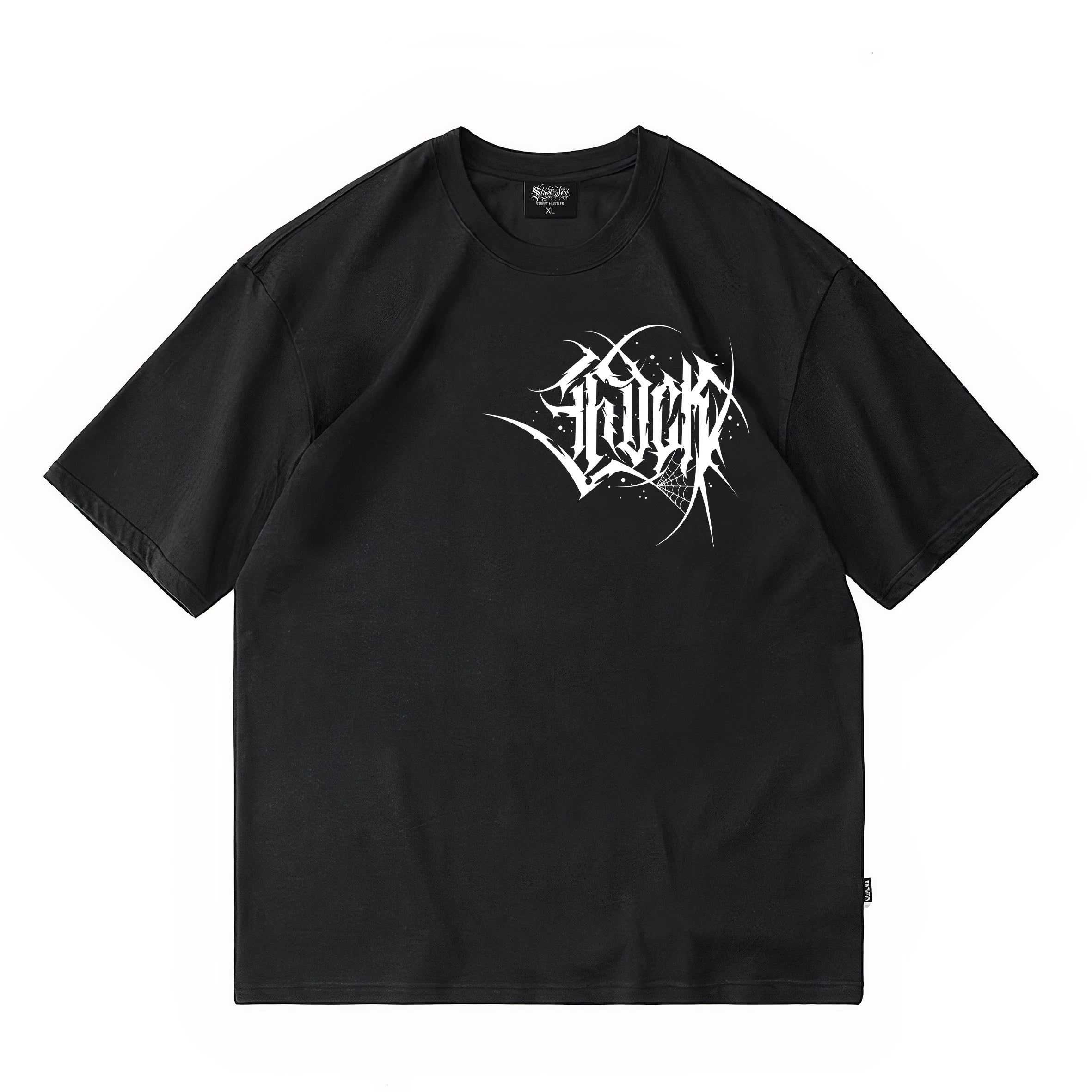 Loose T-shirt Chicano Dark Flower Font West Coast Printed High Street Short Sleeve American Heavy Cotton Trendy Brand