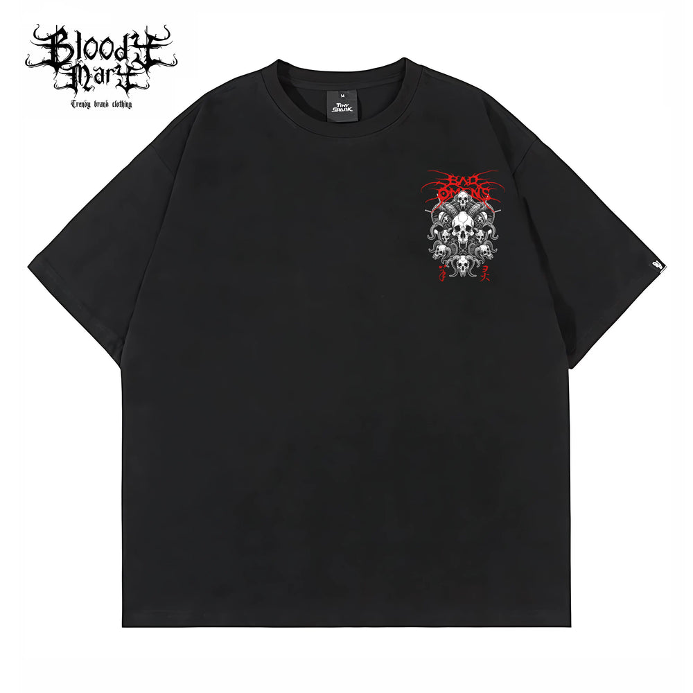 American street Chicano floral font short sleeved loose cotton heavyweight niche hip-hop tattoo artist trendy T-shirt