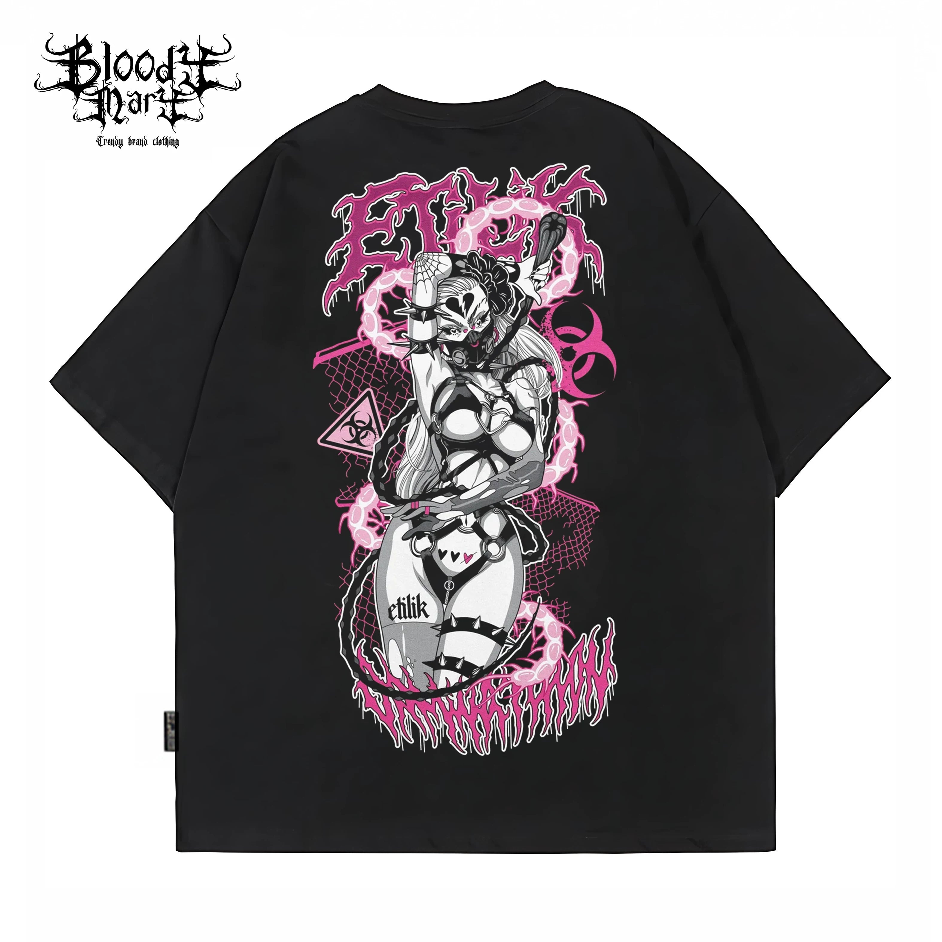 Original American street loose pure cotton heavyweight niche hip-hop tattoo artist trendy brand T-flower font West Coast Chino