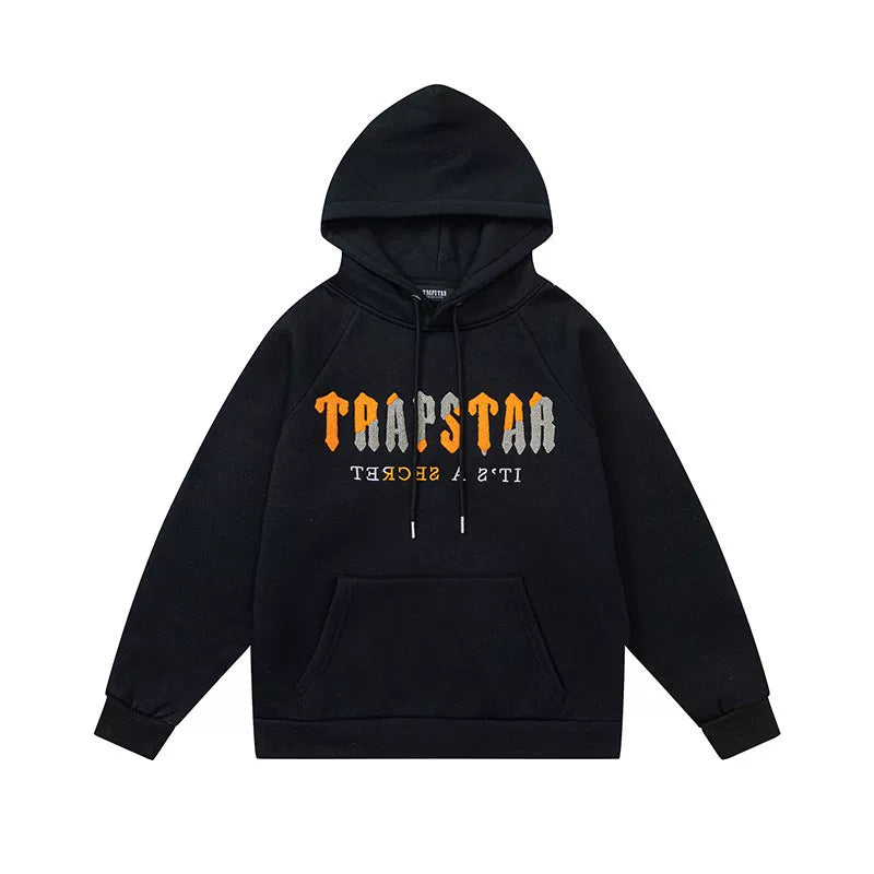 Trapstar Style Autumn/Winter Yellow-Grey Gradient Hoodie - Black