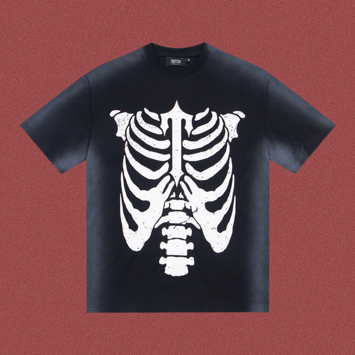 Trapstar Distressed Ribcage Graphic Tee - Black/White