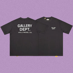 Gallery Dept. Hollywood Logo Short Sleeve T-Shirt - Black/White