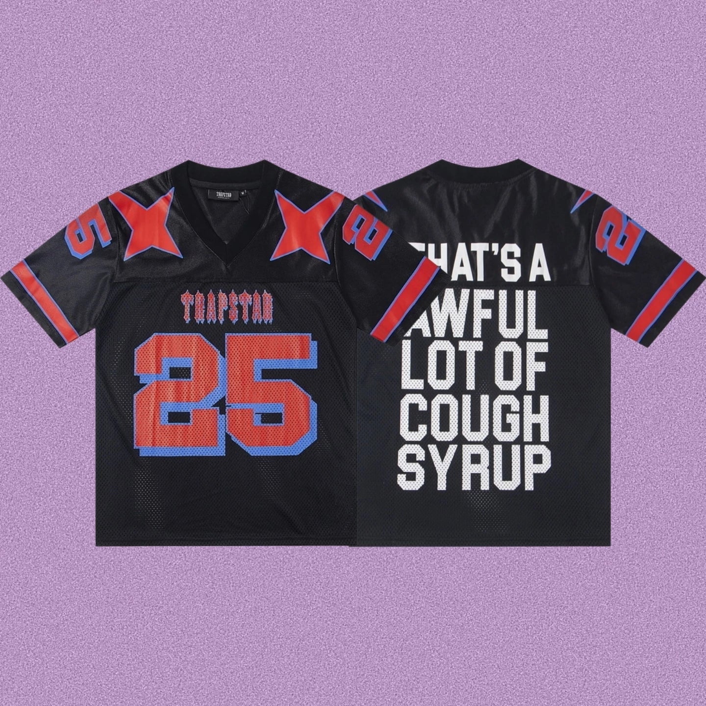 Trapstar Star Accent Football Jersey - Black/Red