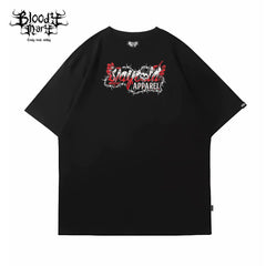 Trendy American retro short sleeved men's and women's loose cotton heavyweight niche hip-hop T-shirt dopamine manga short sleeved T-shirt