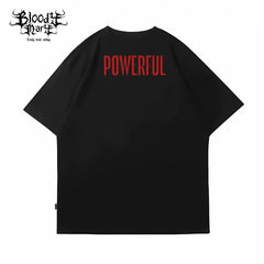 American retro trend street heavyweight little angel pure cotton round neck shoulder down couple short sleeved T-shirt