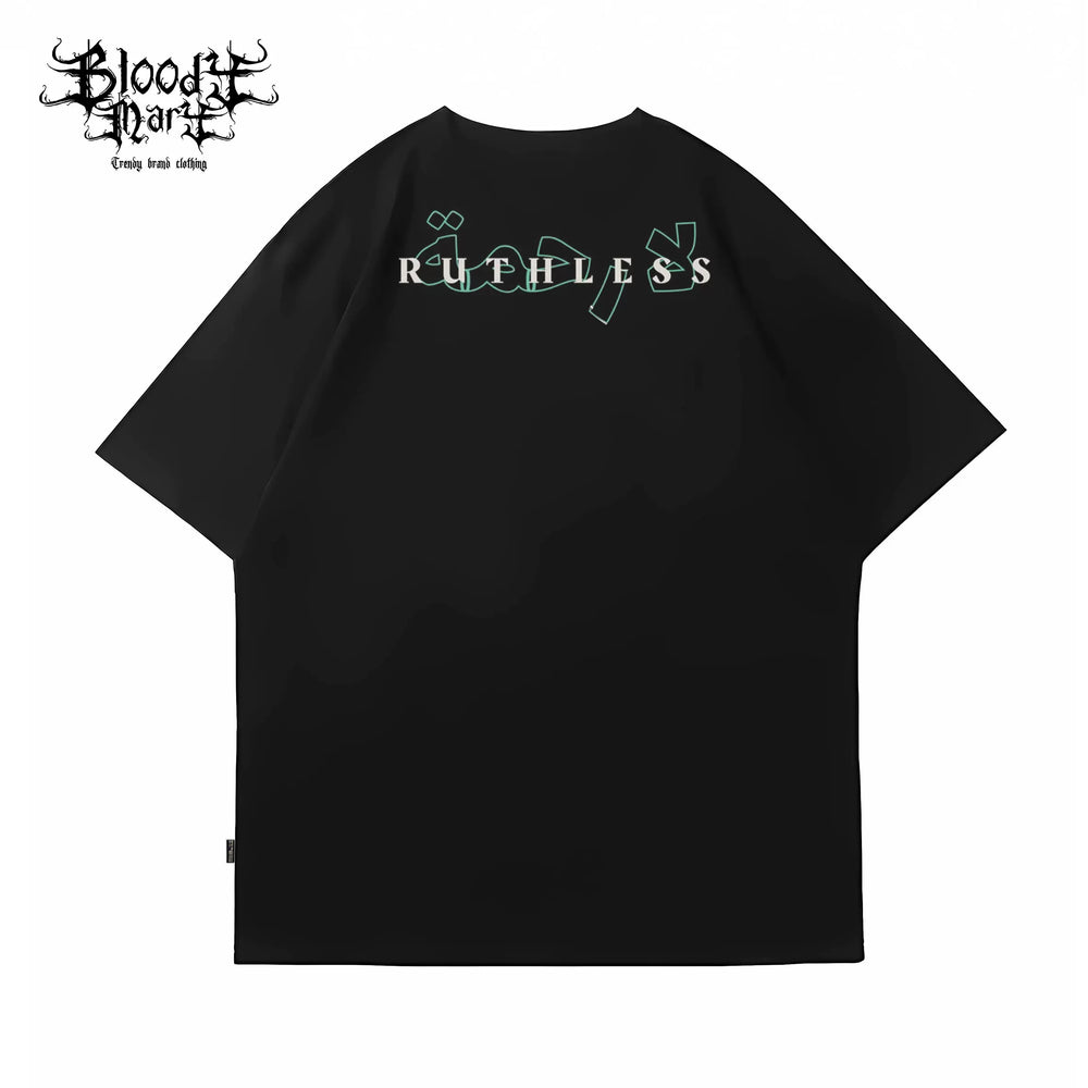 American street skull short sleeved T-shirt loose pure cotton design unisex trendy brand top