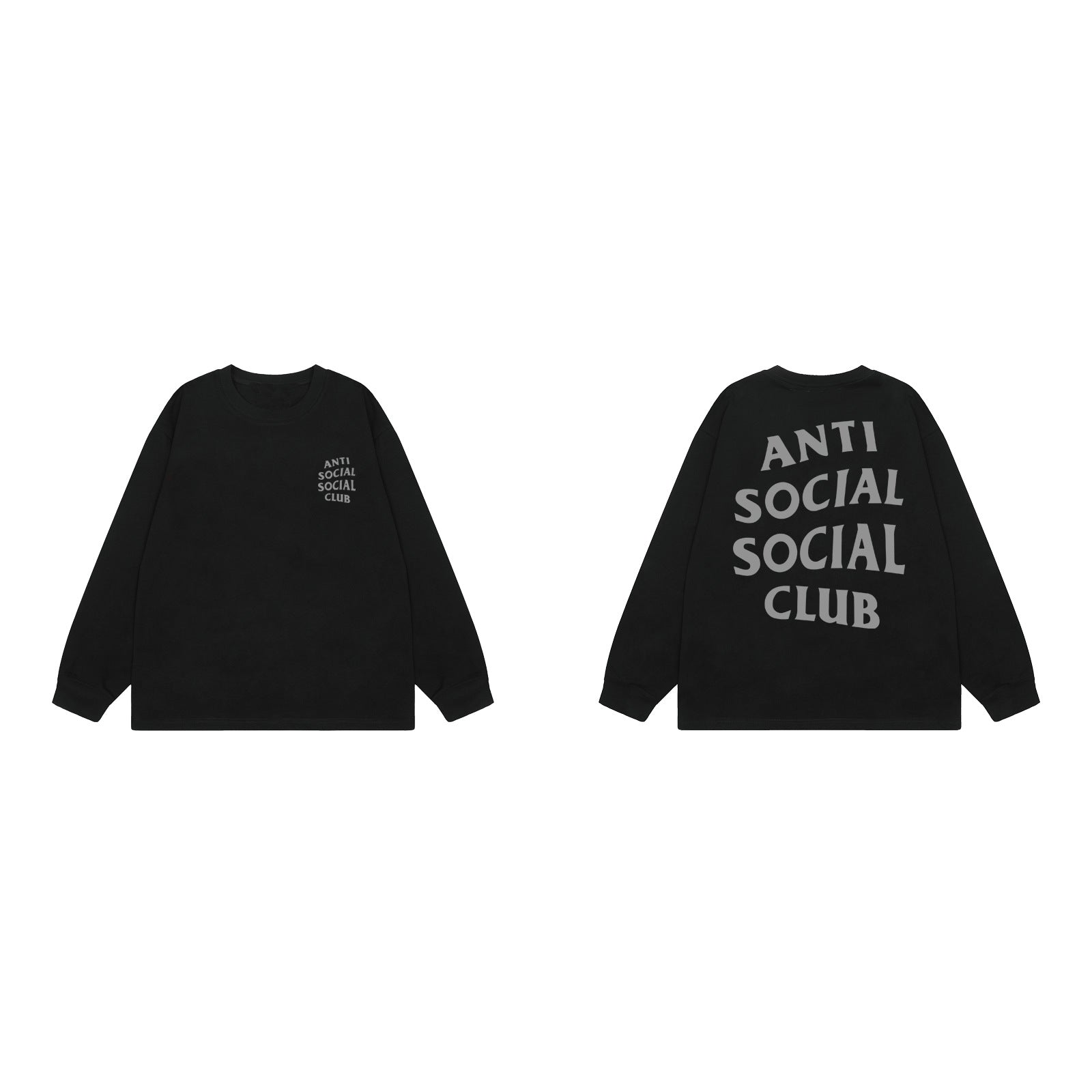 Anti Social Social Club Classic Long Sleeve T-Shirt - Black/Dark Grey