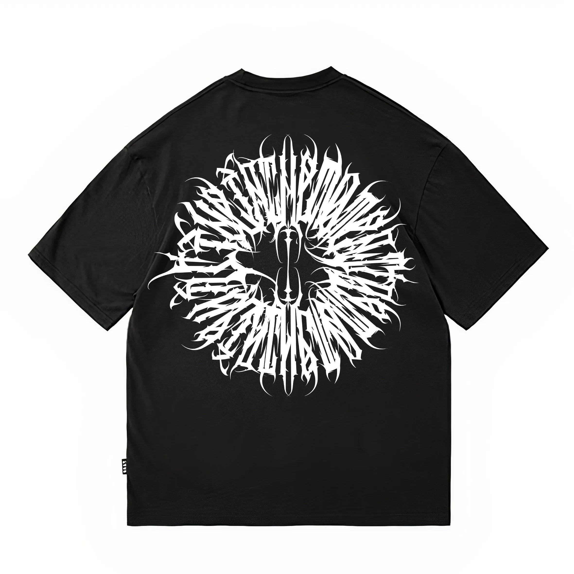 Loose T-shirt Chicano Dark Flower Font West Coast Printed High Street Short Sleeve American Heavy Cotton Trendy Brand