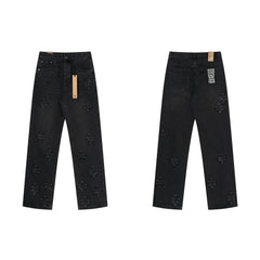 Ksubi All-Over Cross Print Denim Jeans - Washed Black