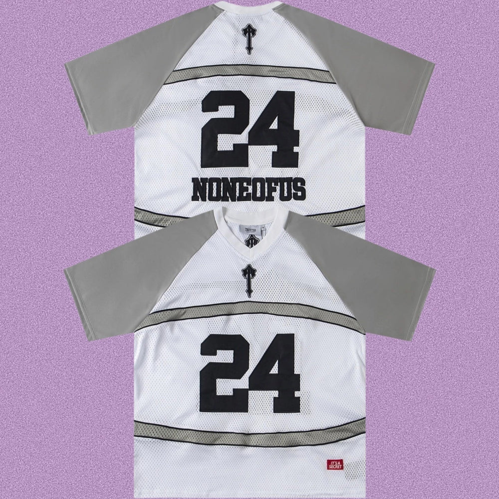 Trapstar "NONEOFUS" Raglan Football Jersey - White/Grey
