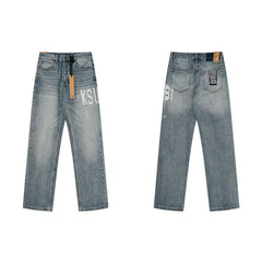 Ksubi Side Logo Print Denim - Vintage Blue
