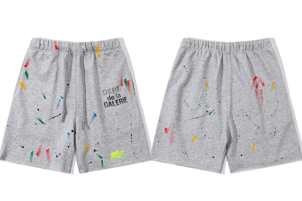Gallery Dept. Paint Splatter French Terry Shorts - Light Grey