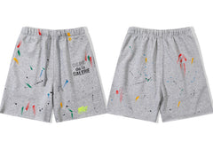 Gallery Dept. Paint Splatter French Terry Shorts - Light Grey
