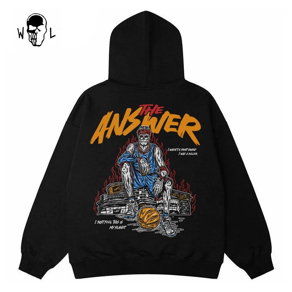 Warren Lotas The Answer Skull Hoodie - Black