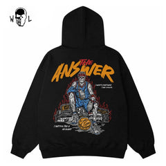 Warren Lotas The Answer Skull Hoodie - Black
