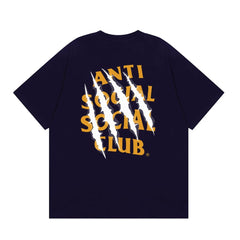 Anti Social Social Club Claw Slash Logo T-Shirt - Navy Blue