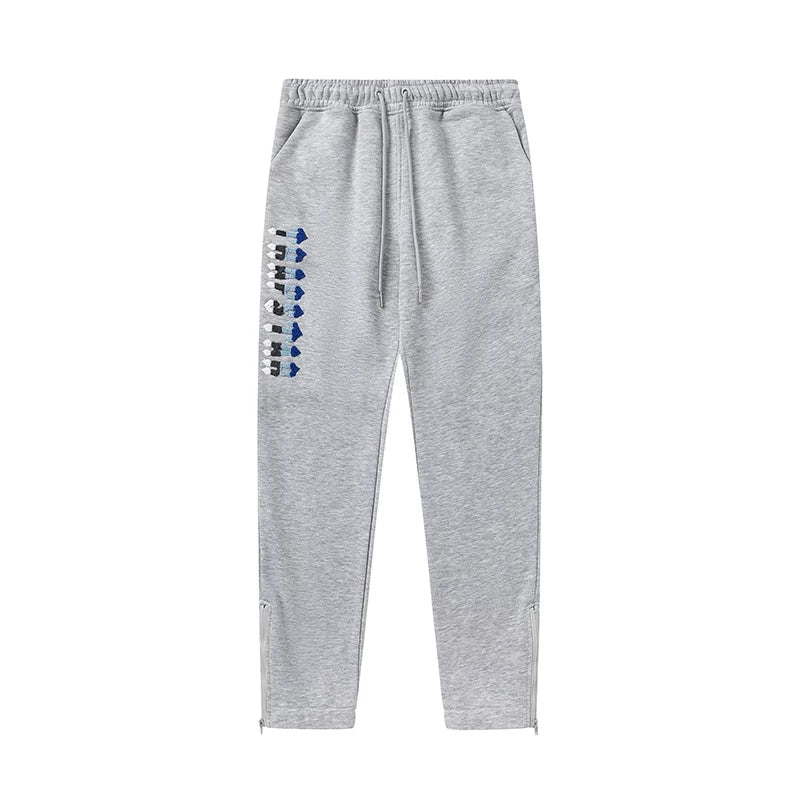 Trapstar Style Autumn/Winter Casual Side-Logo Sweatpants - Heather Grey