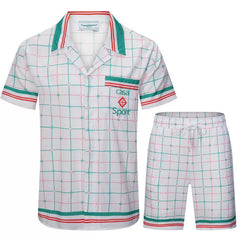 Casablanca Windowpane Check Grid Set - White / Green / Pink