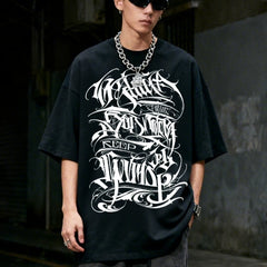 Original Trendy Brand Dark American China-Chic Huati Tattoo Master Small Crew Neck Personalized Rock and Roll Print Hip Hop T-shirt
