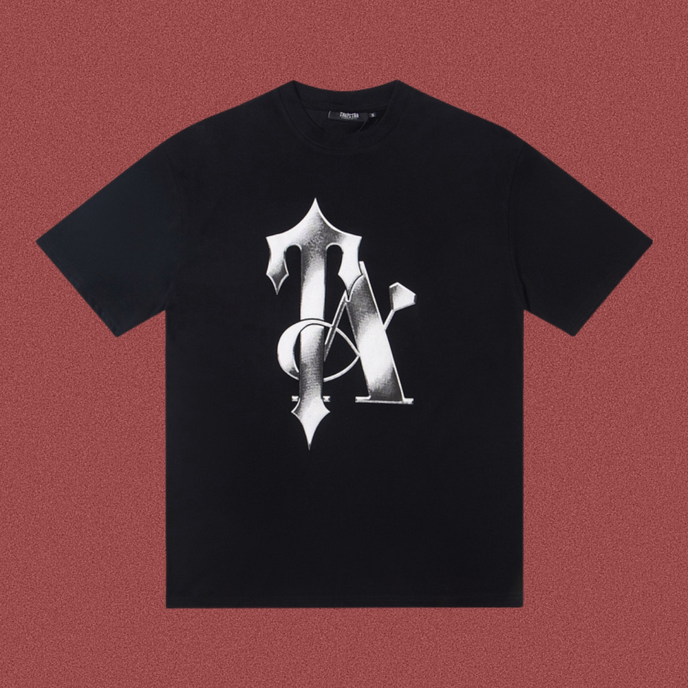 Trapstar Metallic Interlocked "TA" Graphic Tee - Black