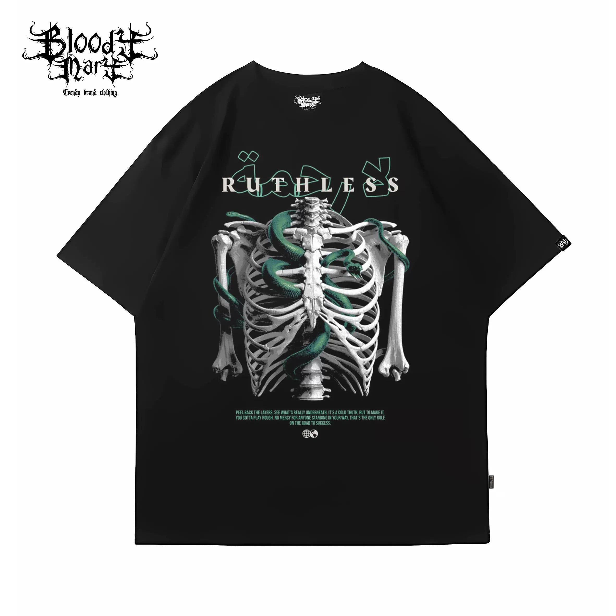American street skull short sleeved T-shirt loose pure cotton design unisex trendy brand top